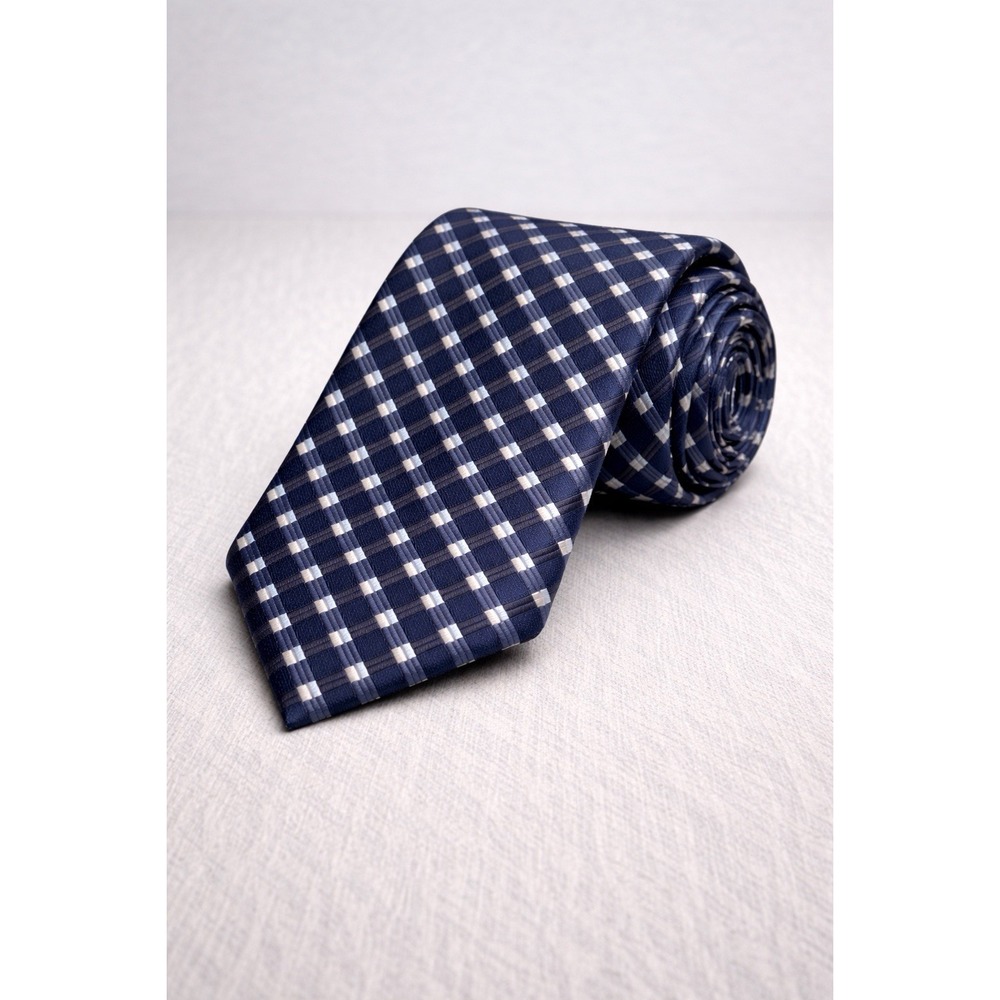 Canali‎ Silk Tie Blue Geometric Italy Luxury Designer Necktie Classic Mens